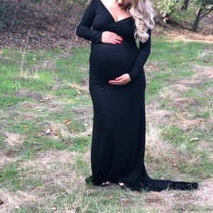 Black long cotton dress